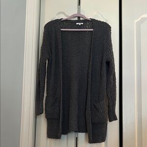 Maurices Charcoal Textured Open-Front Cardigan